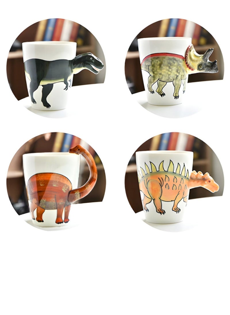 SOLARAE Jurassic Dino Mug Set – 3D Animal Handle Ceramic Coffee Cups | Fun Gift for Coffee Drinkers & Kids - Image 2